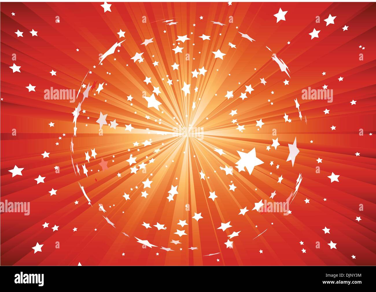 Vector illustration of red background with light rays and burst of ...