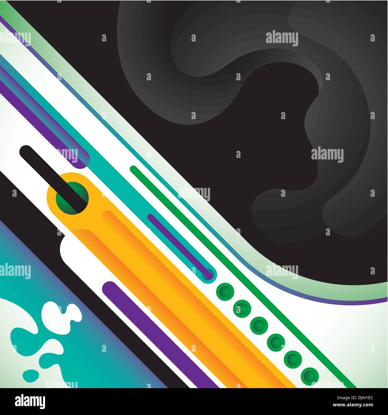 Abstract background with designed shapes in color Stock Vector