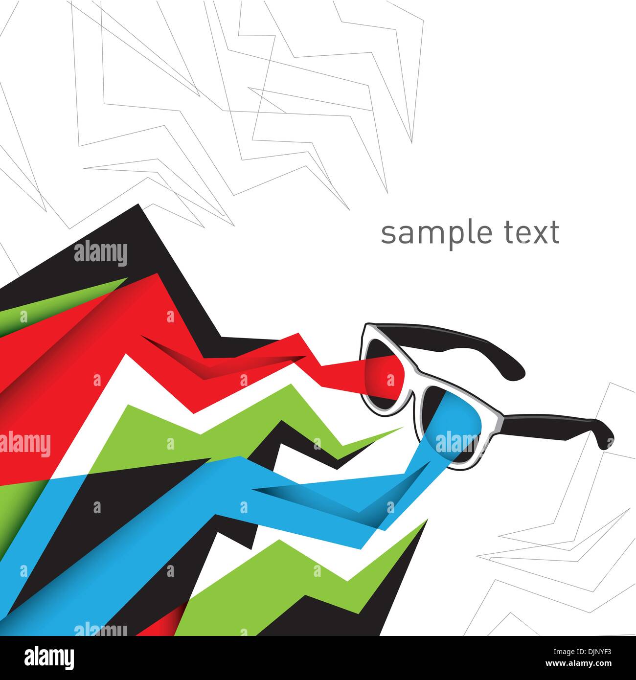 Abstract designed layout with sunglasess Stock Vector