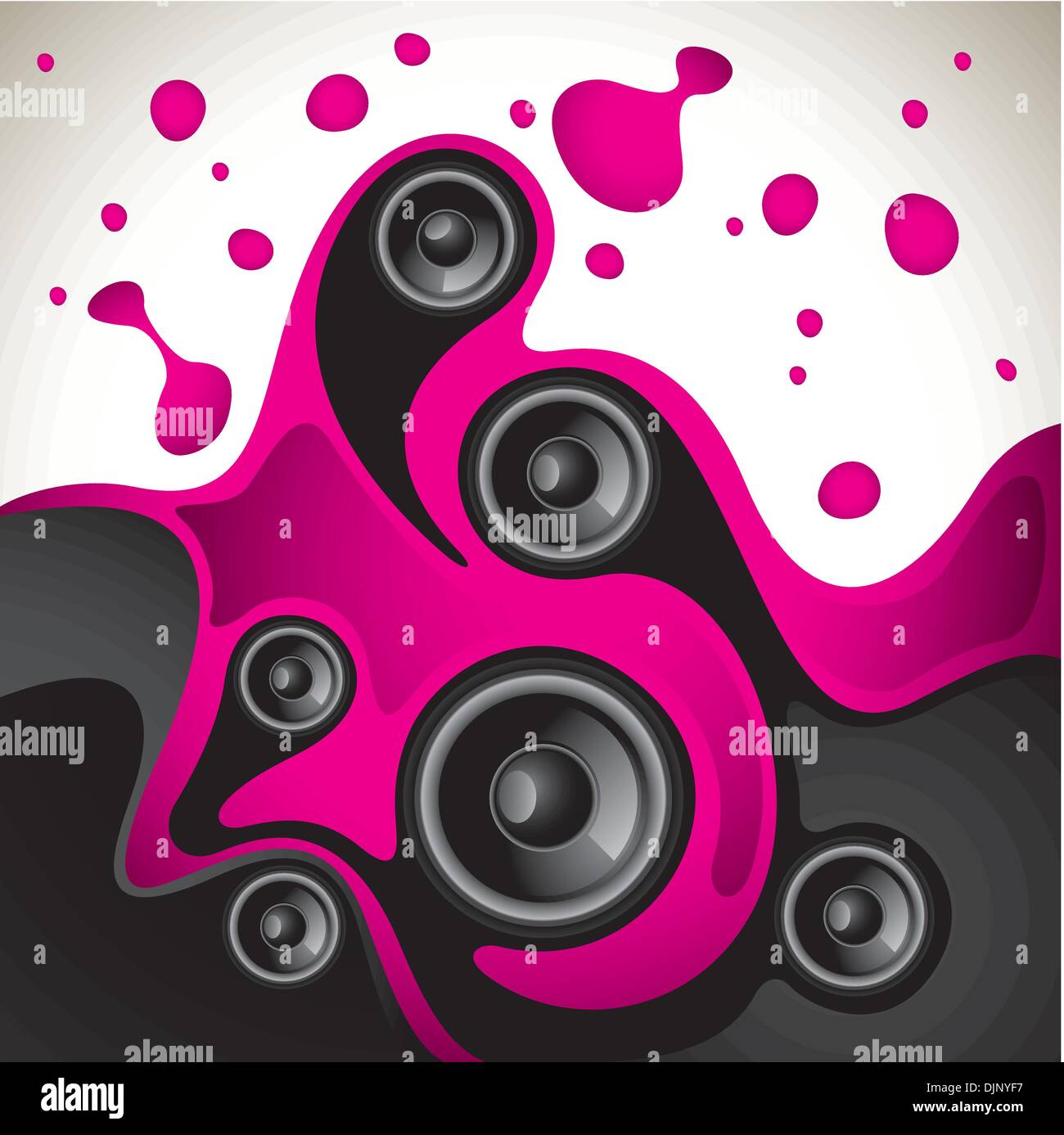 Abstract fluid background with speakers Stock Vector