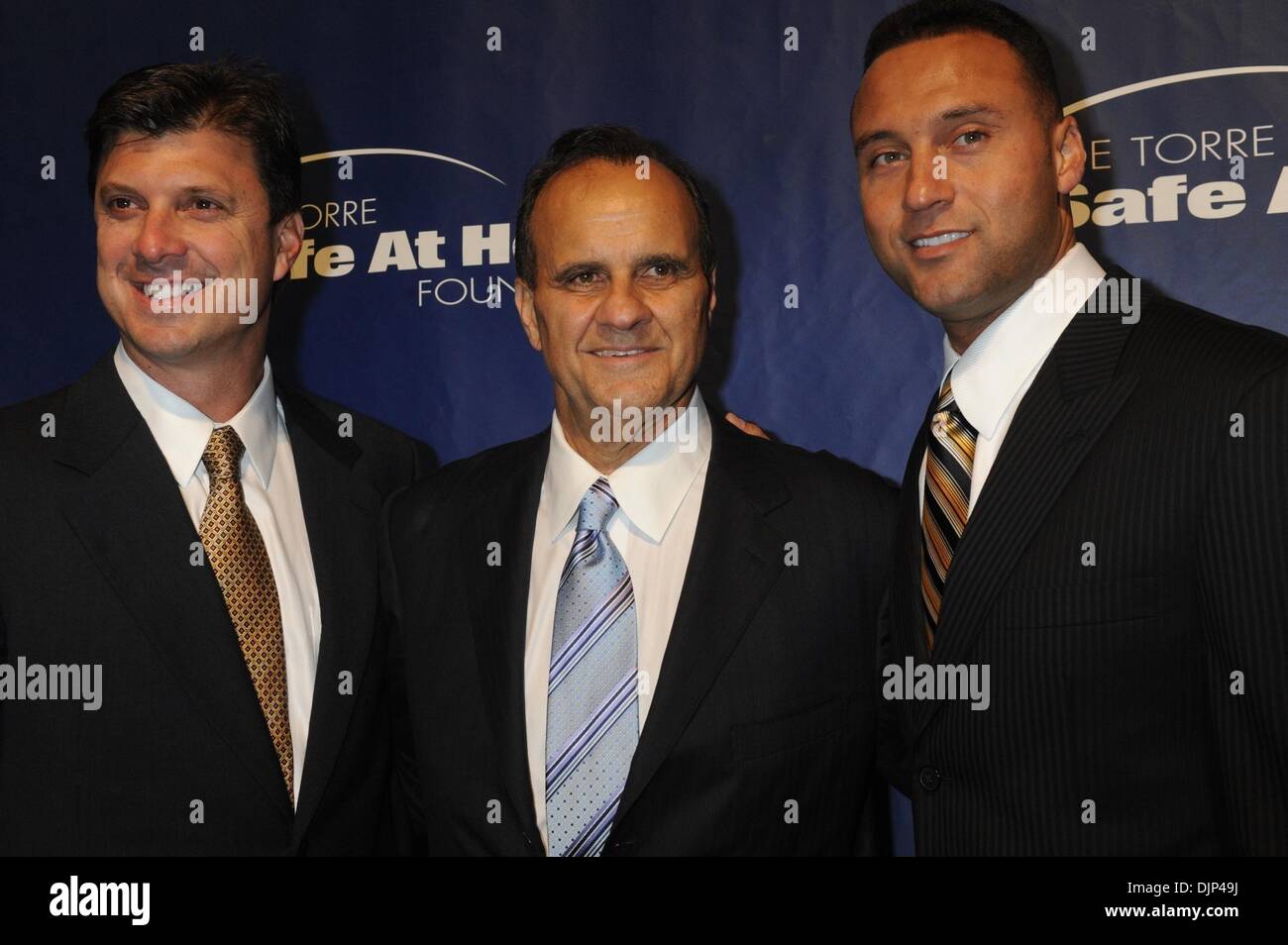 Nov 07, 2008 - Manhattan, New York, USA - TINO MARTINEZ, JOE TORRE and DEREK JETER.  Joe and Ali Torre. Joe Torre hosts 'Safe At Home Foundation' Gala at Pier 60, Chelsea Piers.  (Credit Image: Â© Bryan Smith/ZUMA Press) RESTRICTIONS:  * New York City Newspapers Rights OUT * Stock Photo