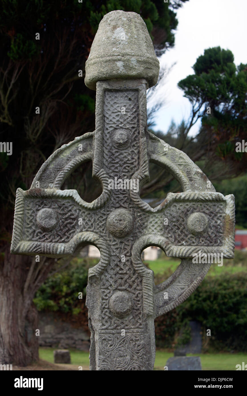 Ahenny high crosses. Found at the monastic site of Kilclispeen. Co Tipperary, Ireland Stock Photo