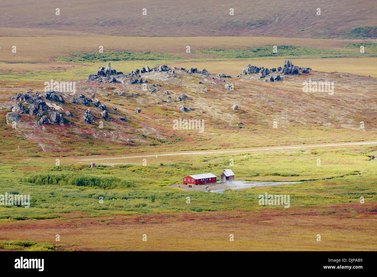 Serpentine Hot Springs With Bath House And Cabin And Granite Tors