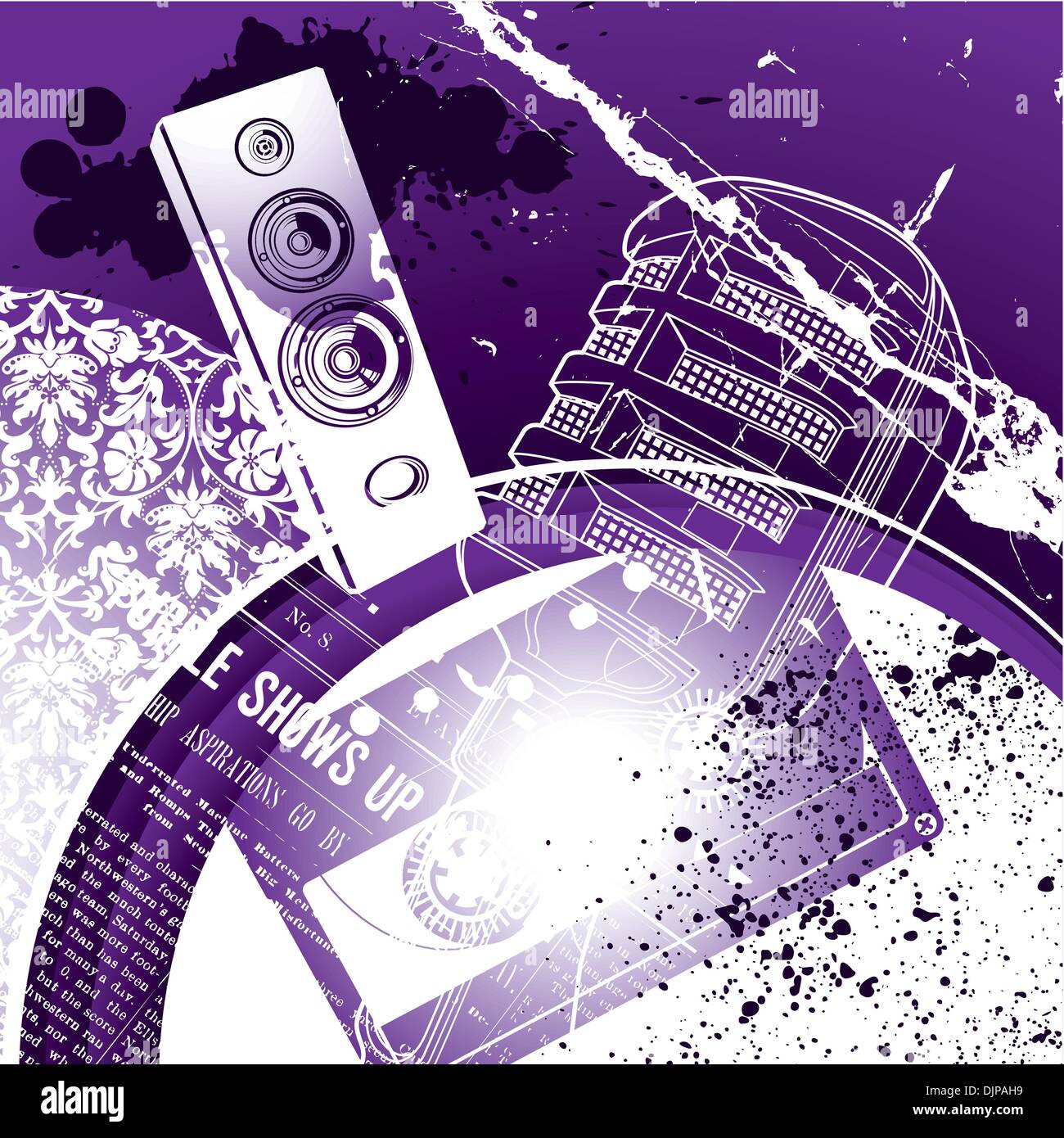 Artistic music background with designed graphics Stock Vector Image