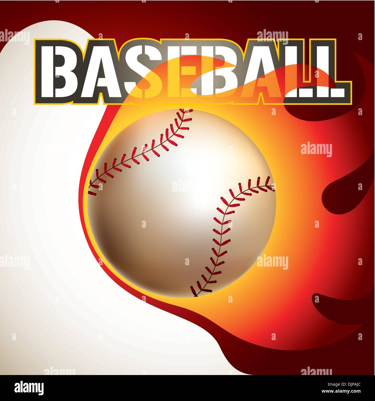 Baseball background with stylized fire Stock Vector