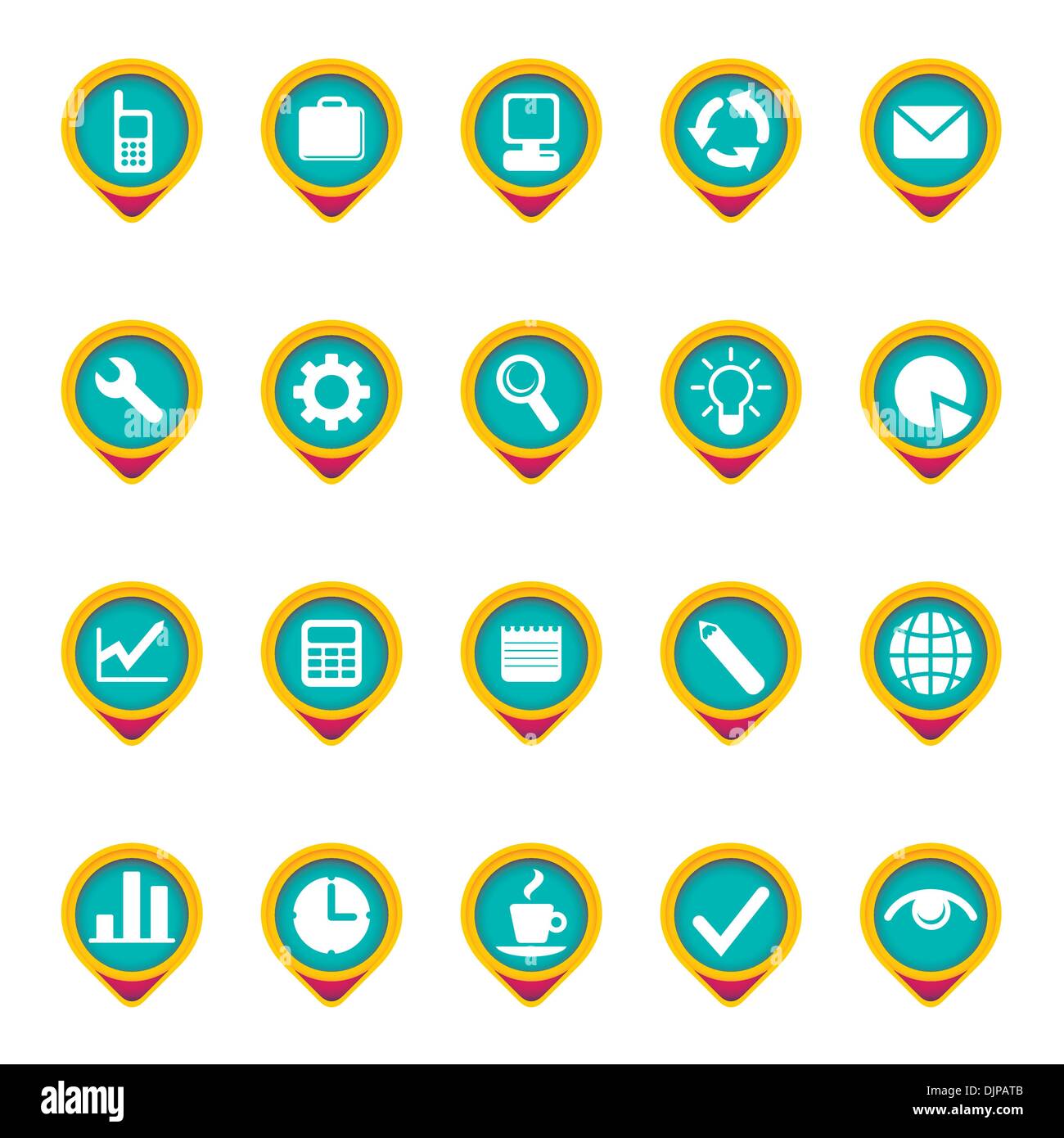 Composed icon set in color Stock Vector