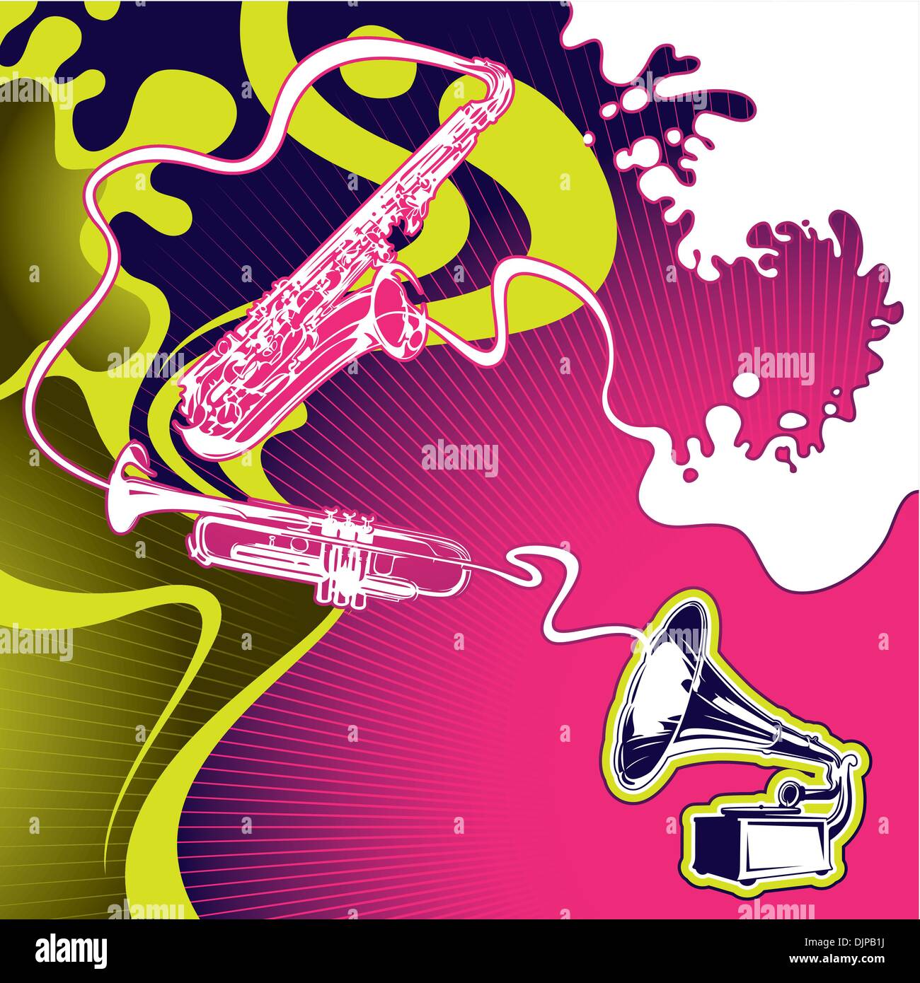 Conceptual psychedelic designed music banner Stock Vector