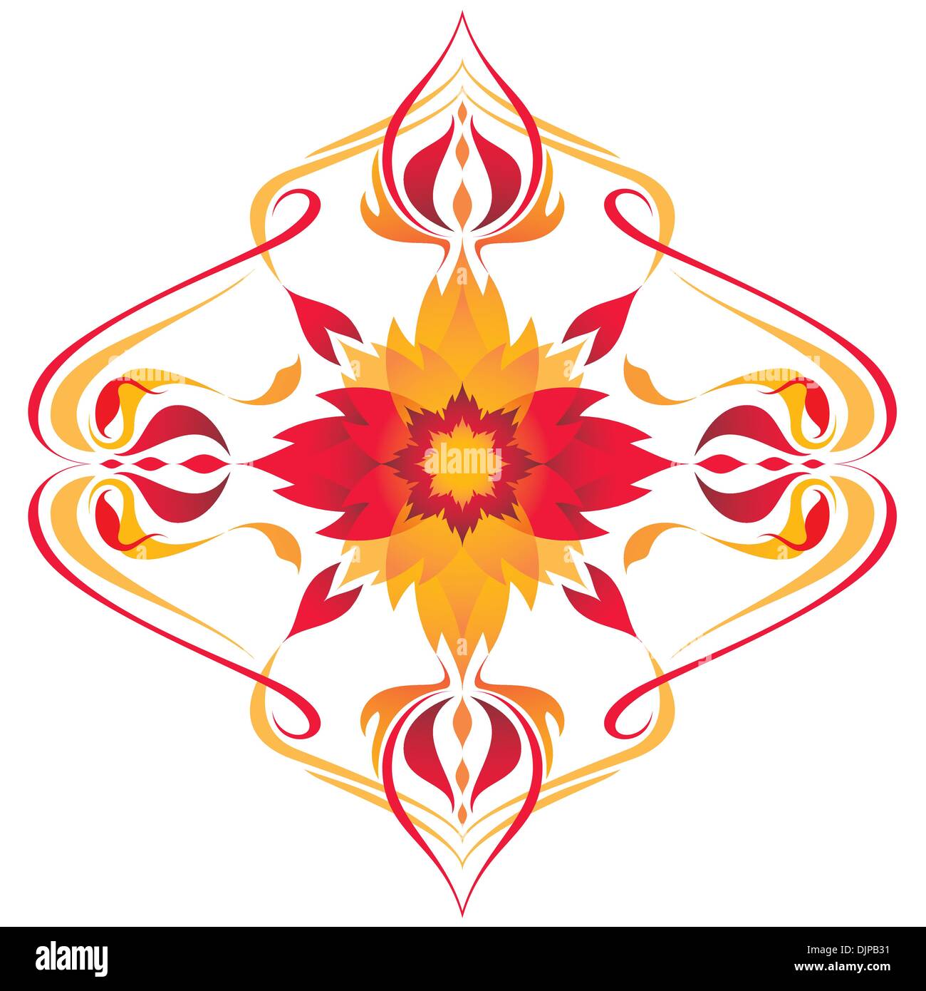 Decorative colorful ornament with floral elements Stock Vector