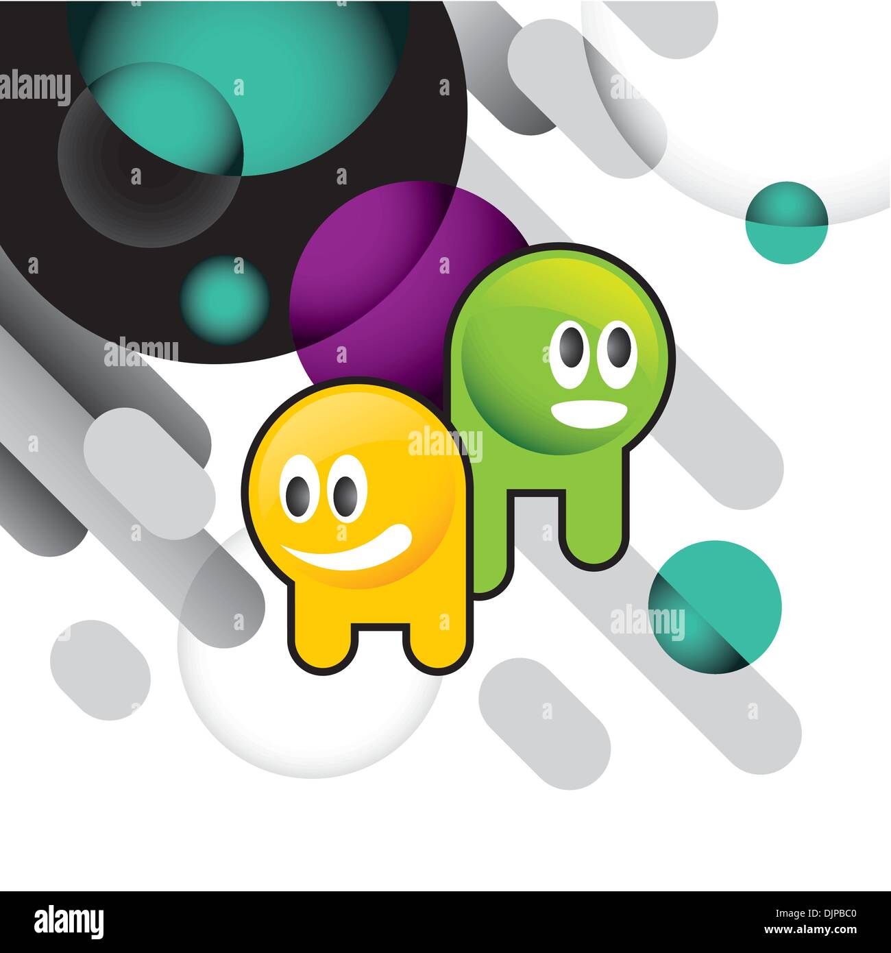 Designed conceptual banner with colorful illustration Stock Vector