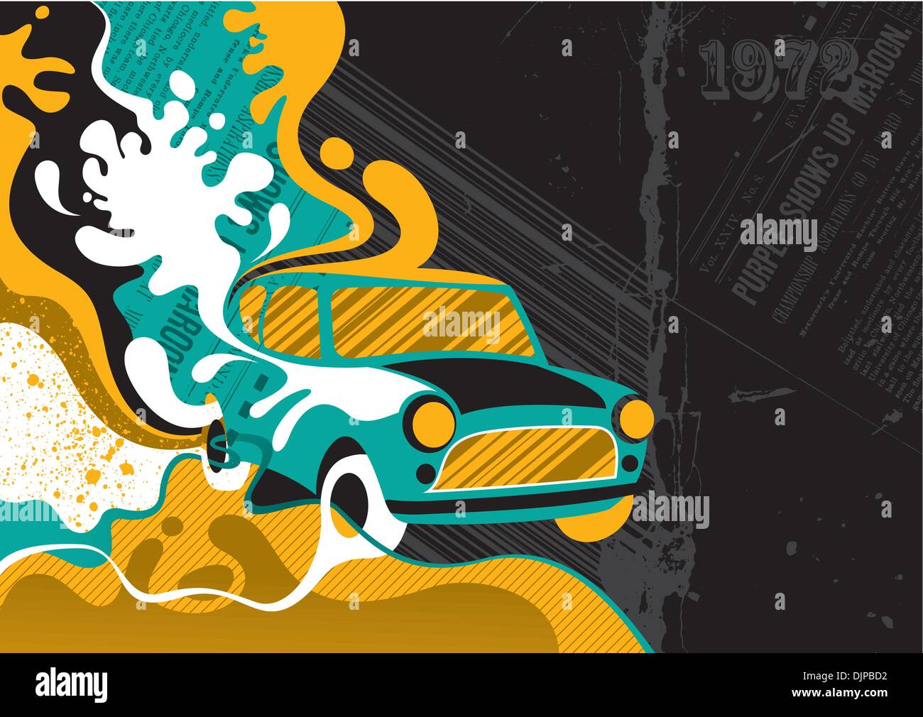 Designed modern banner with stylized liquid shapes Stock Vector