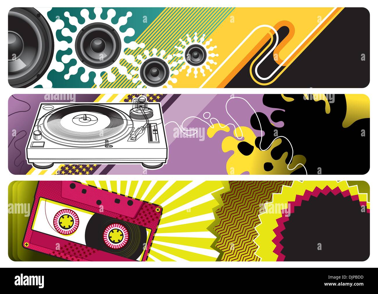 Designed music banners Stock Vector