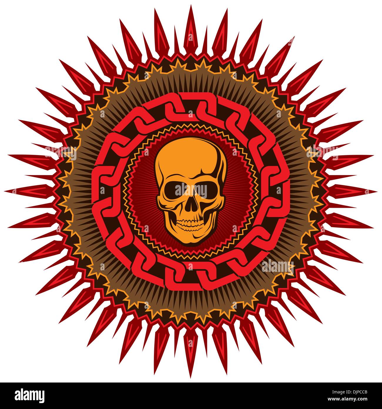 Illustrated decorative badge with stylized skull Stock Vector Image ...