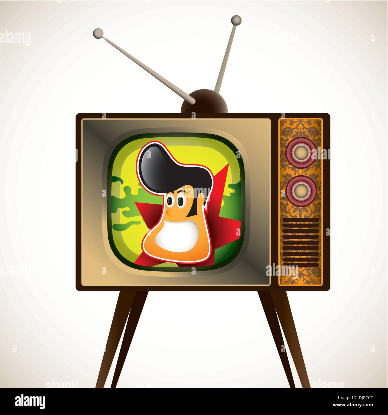 Illustrated funny cartoon tv character Stock Vector