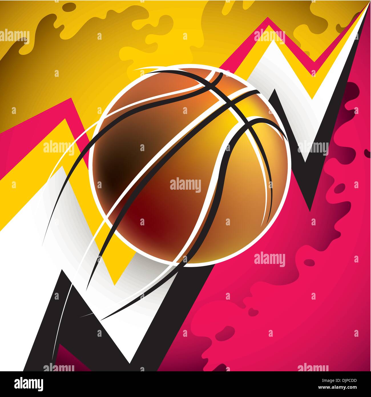 Illustrated modern basketball background with abstraction Stock Vector
