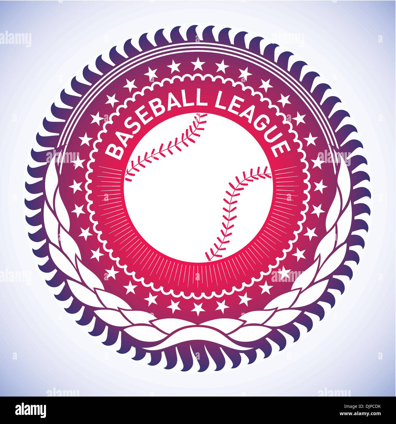 Illustrated modish baseball emblem Stock Vector