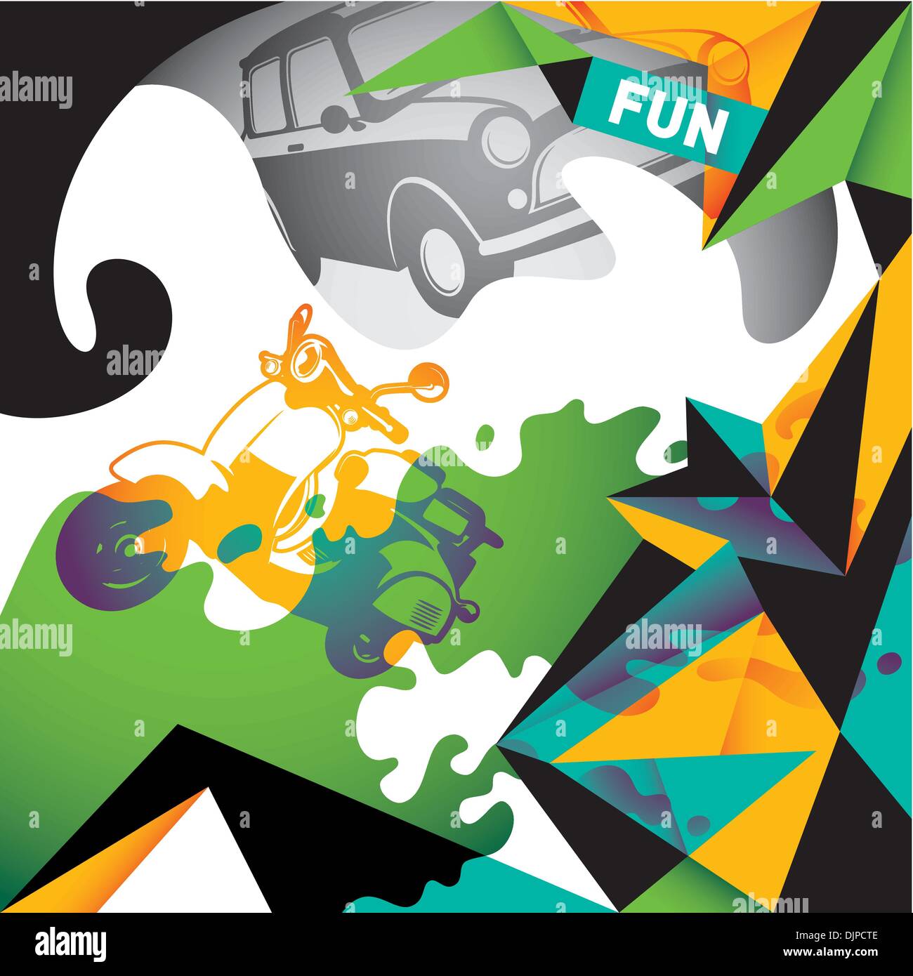 Illustrated trendy background in color Stock Vector