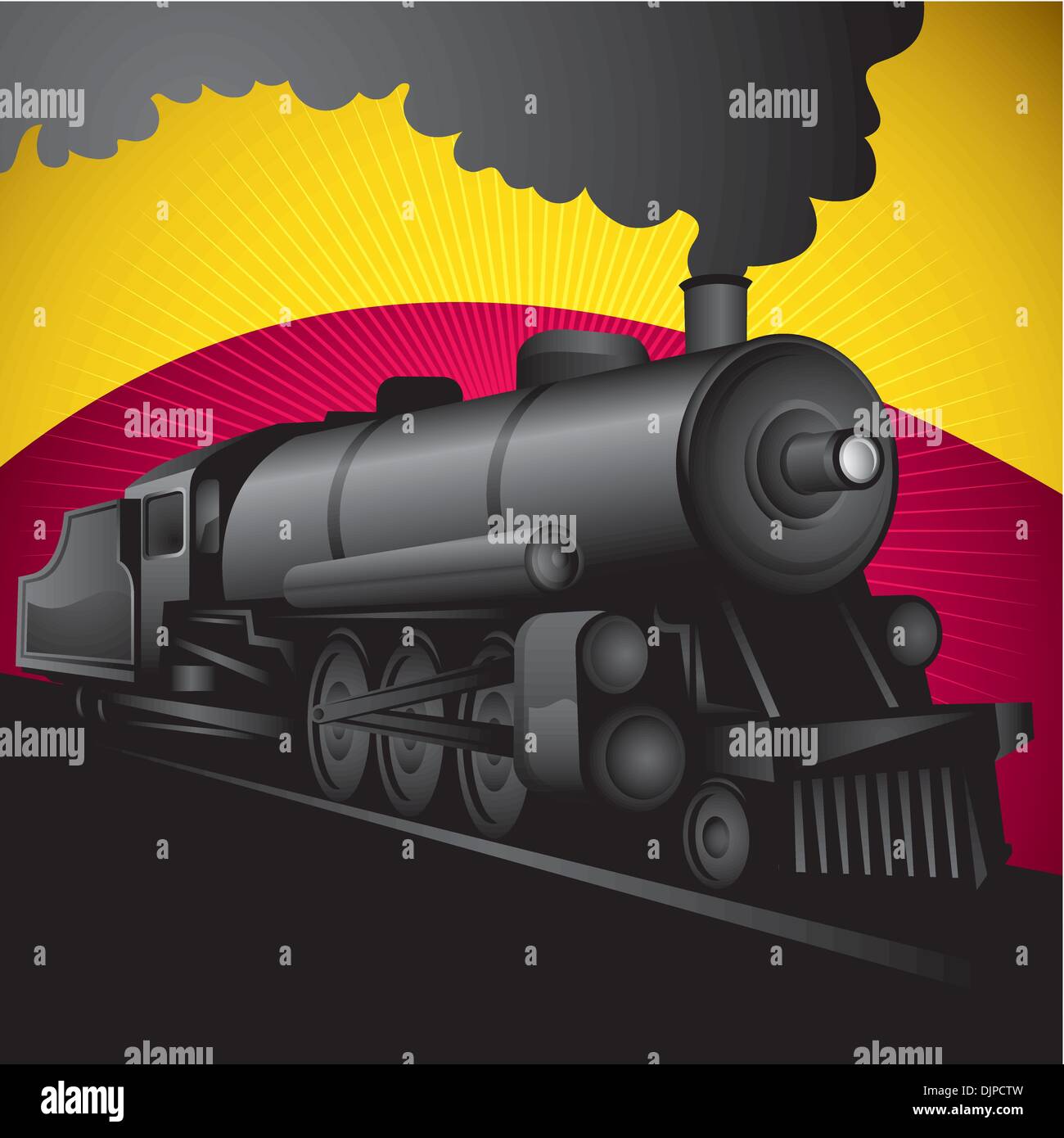 Illustration of old stylized locomotive Stock Vector