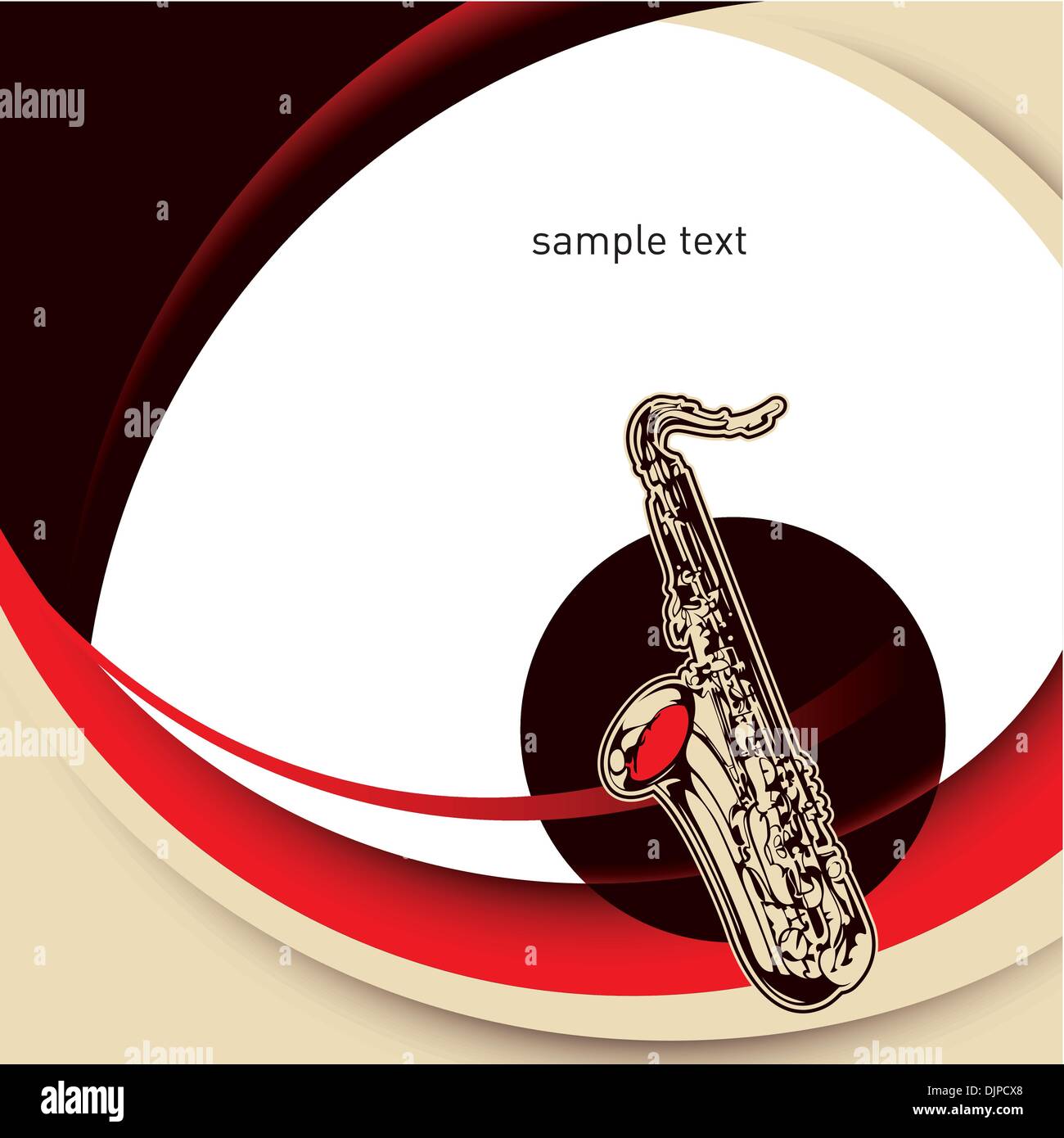 Modernistic designed layout with saxophone Stock Vector