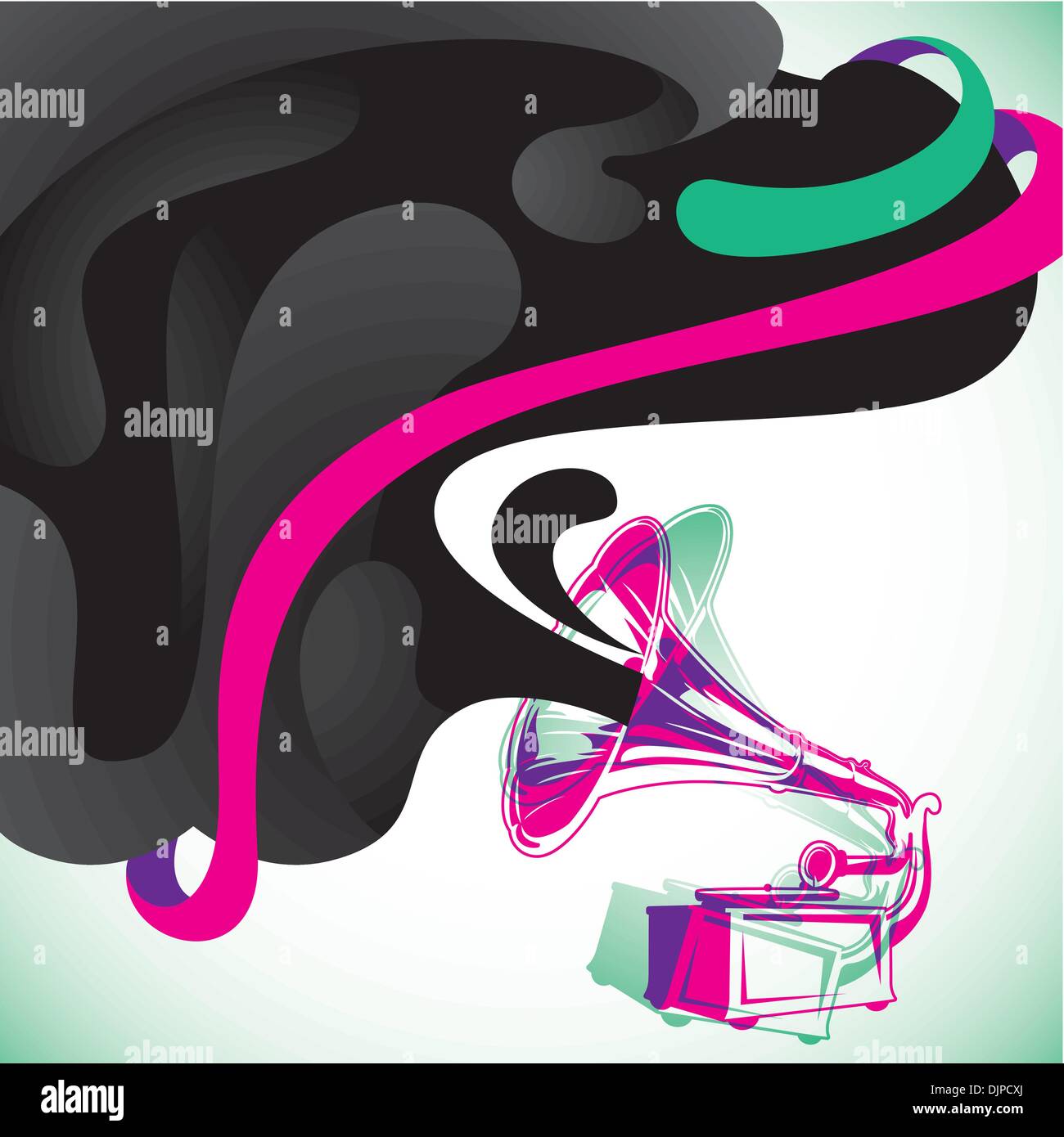 Modern background with old gramophone Stock Vector