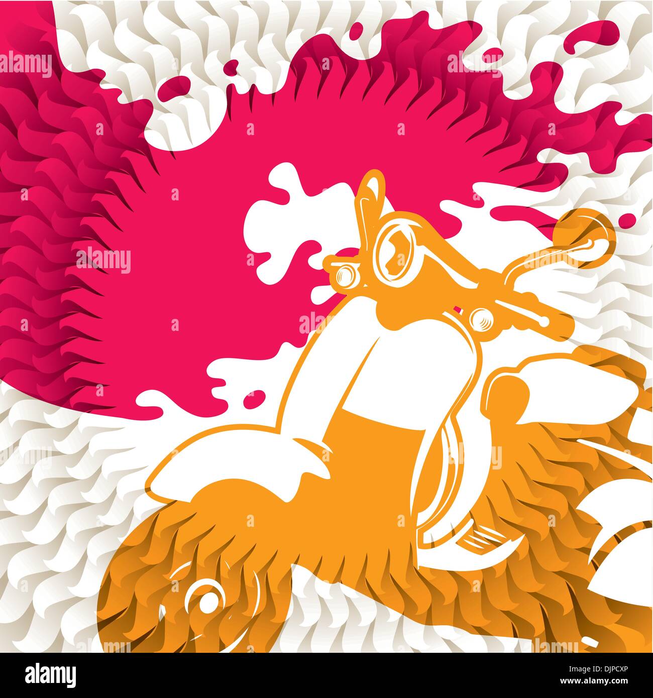 Modern background with stylized scooter Stock Vector