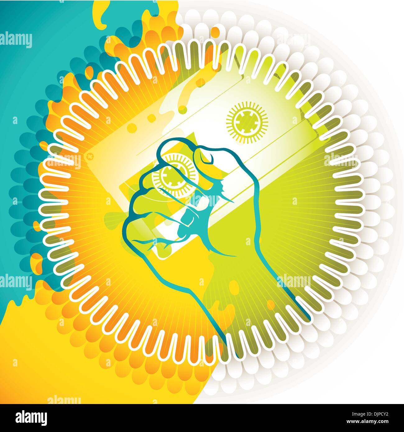 Modern conceptual colorful banner with designed shapes Stock Vector