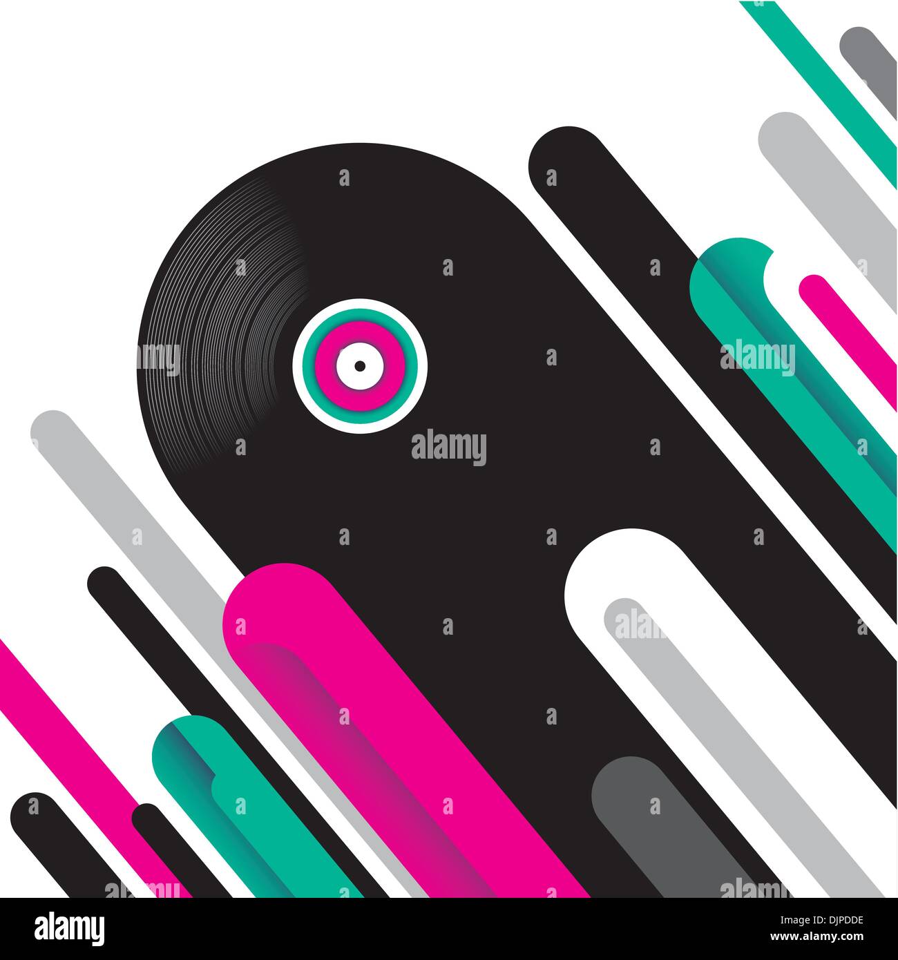 Modish musical background with vinyl Stock Vector