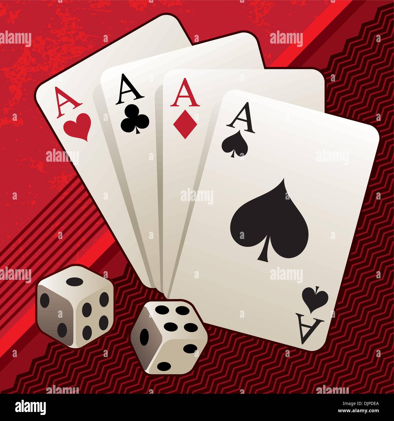 Playing cards with dices Stock Vector
