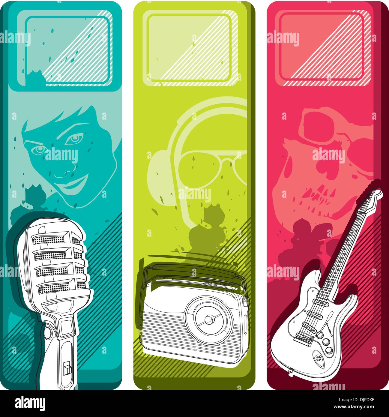 Set of music banners Stock Vector