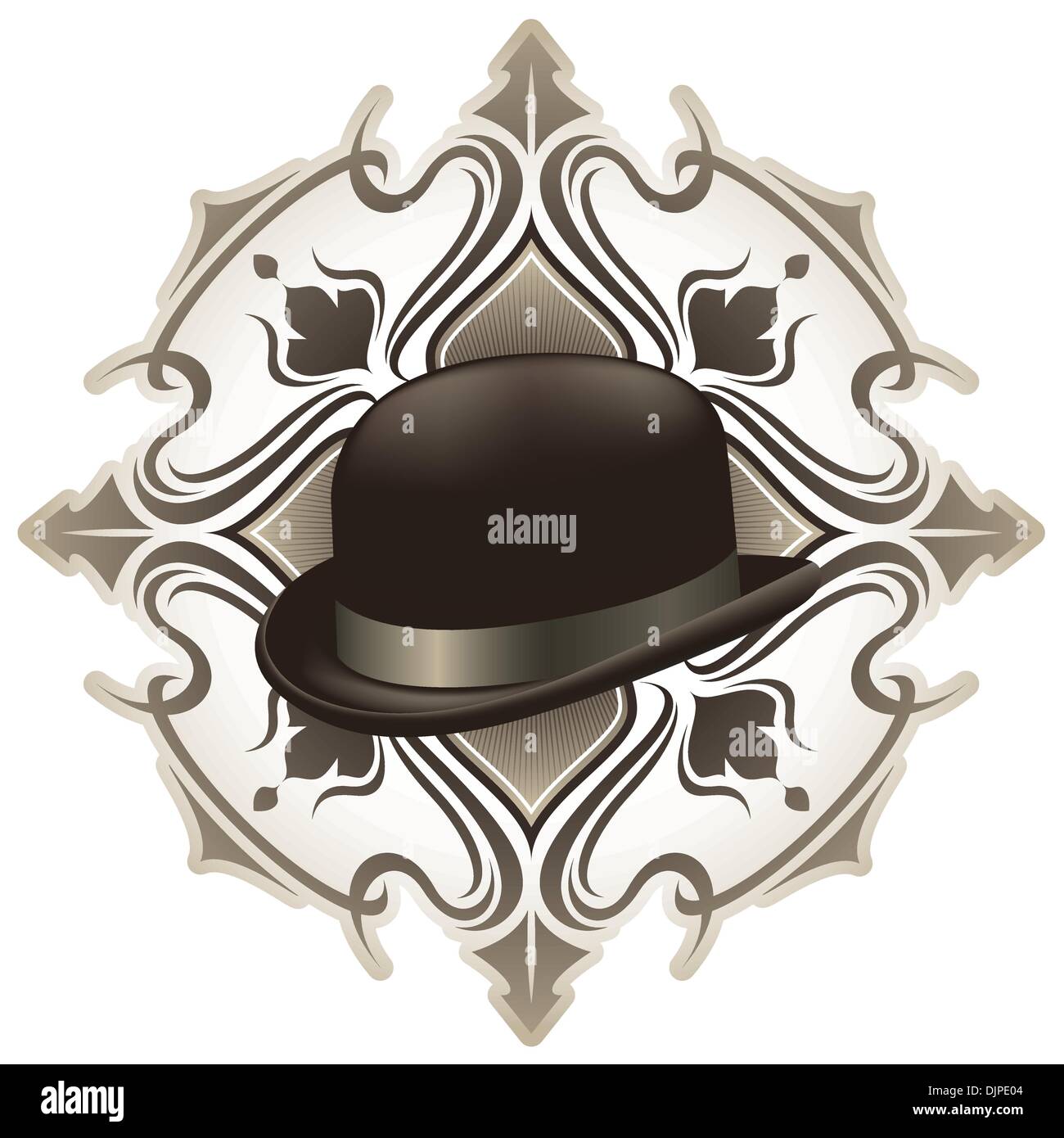 Stylish vintage background with hat Stock Vector Image & Art - Alamy