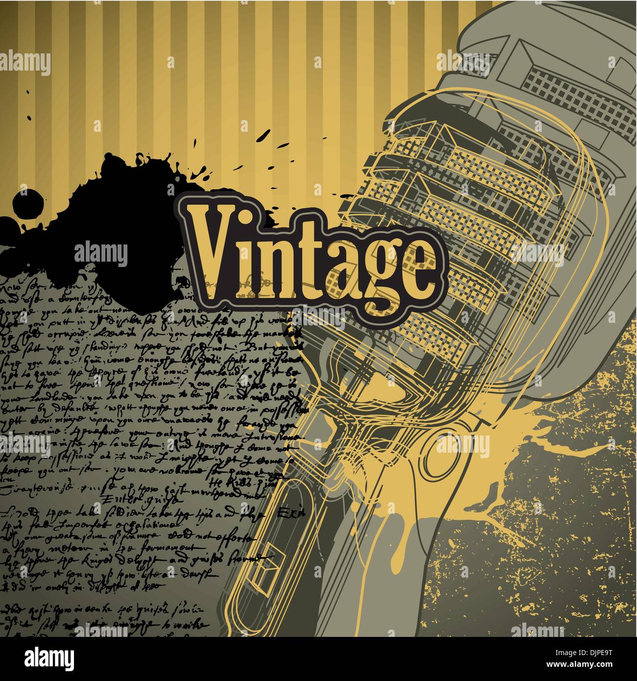 Vintage conceptual background with designed elements Stock Vector
