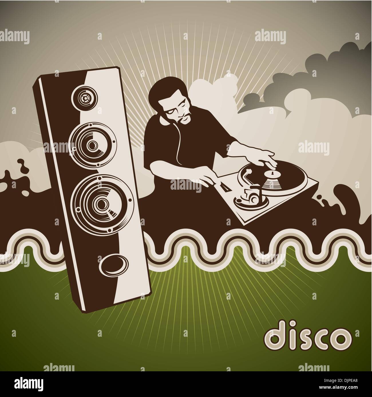 Visually designed urban disco background Stock Vector
