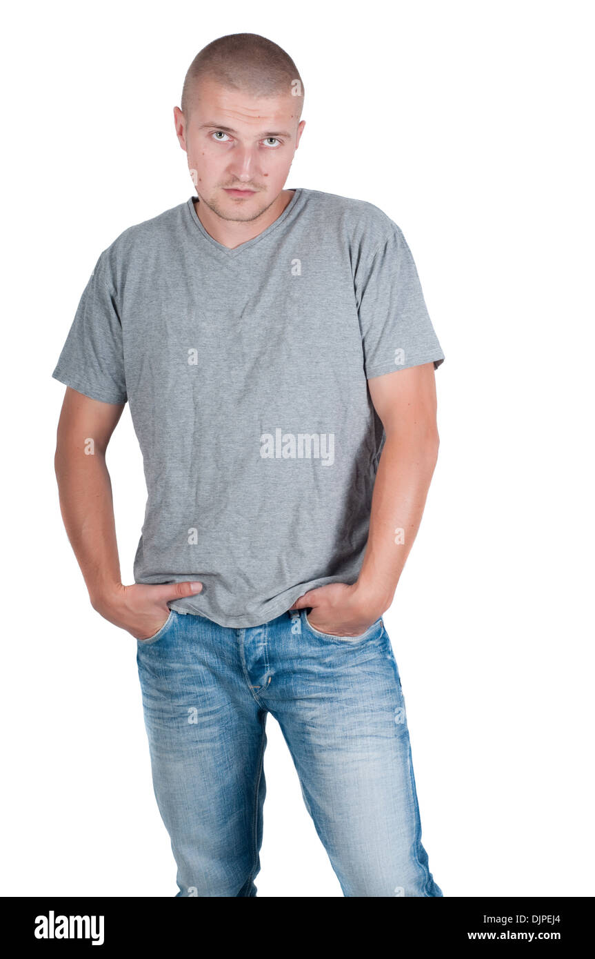 Casual man in blue hi-res stock photography and images - Alamy