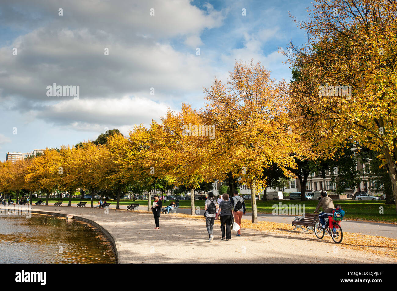 Victoria Park in autumn colours, Hackney, E9, London, United Kingdom