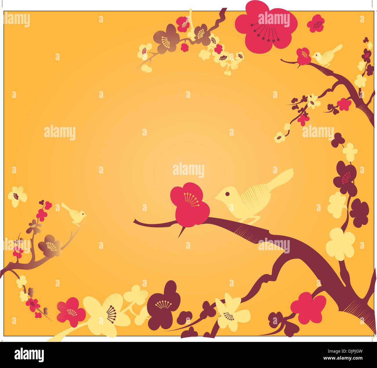 Floral background with birds Stock Vector Image & Art - Alamy