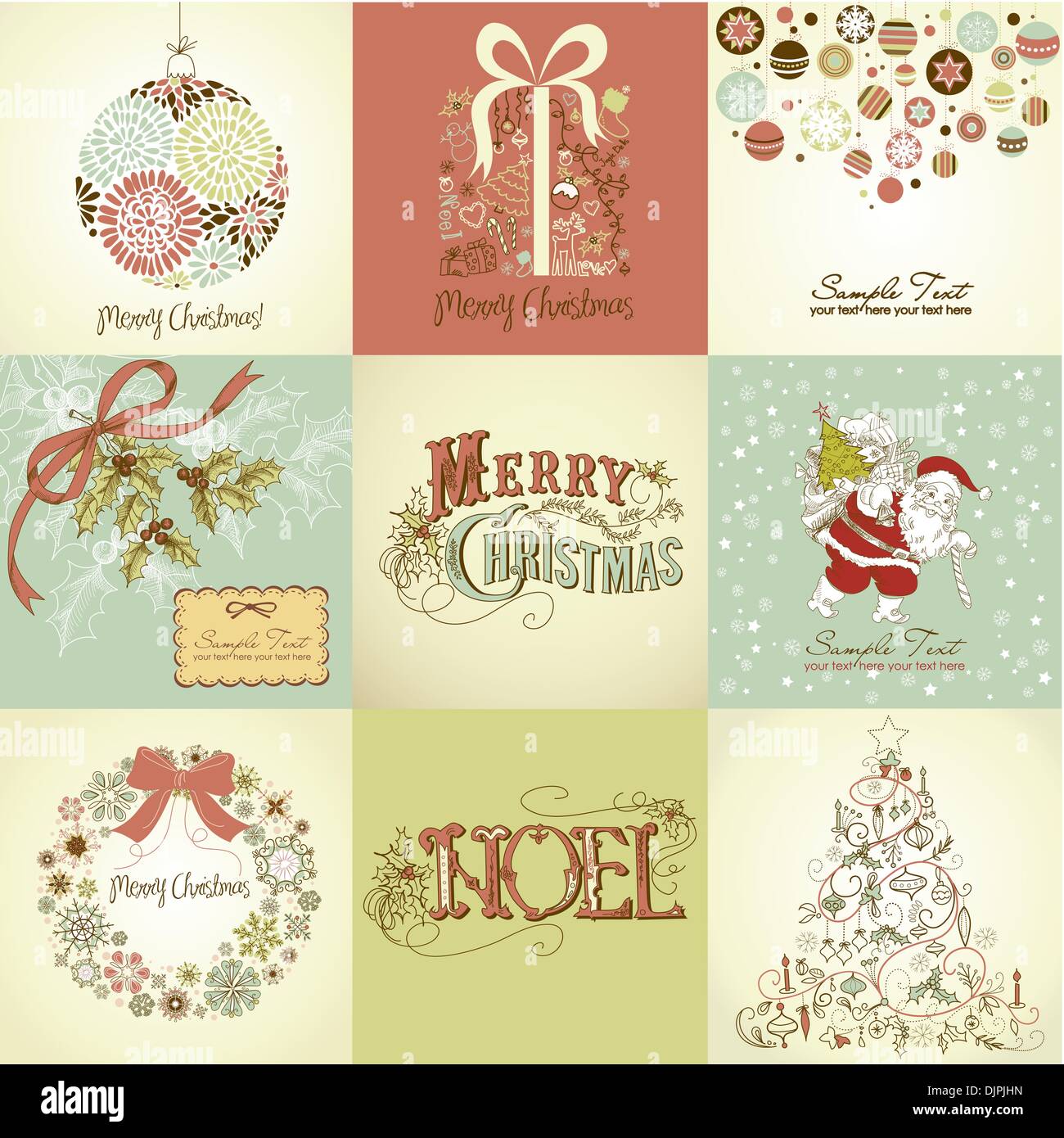 Set of Christmas Cards Stock Vector Image & Art - Alamy