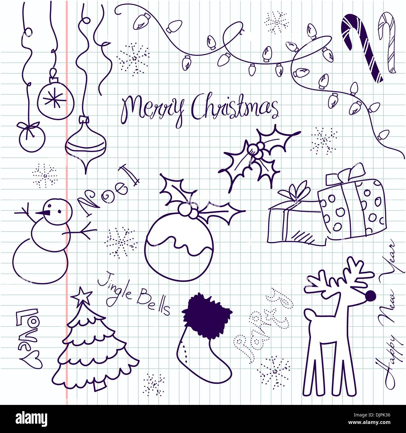Cute Christmas doodles Stock Vector
