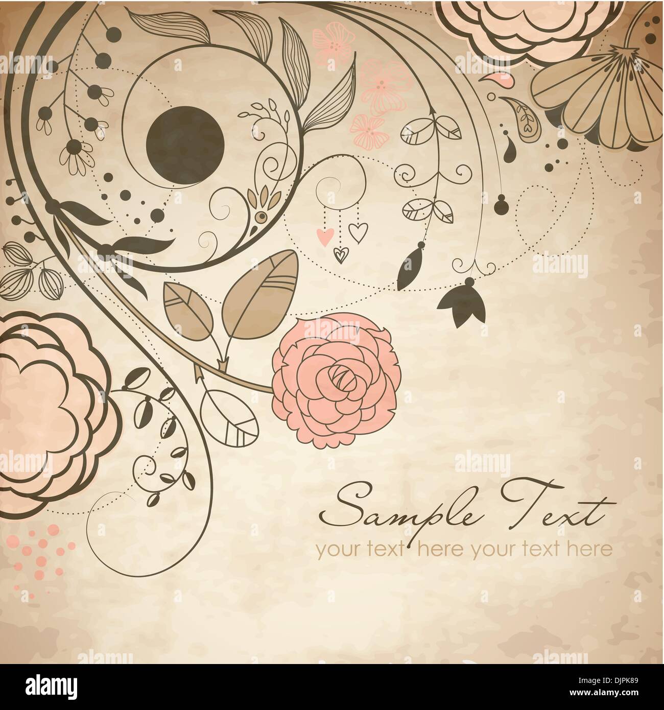 Floral greeting card Stock Vector Image & Art - Alamy