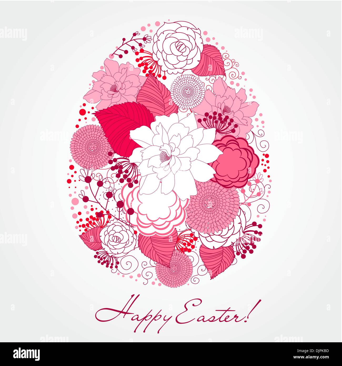 Cute easter egg made from flowers Stock Vector