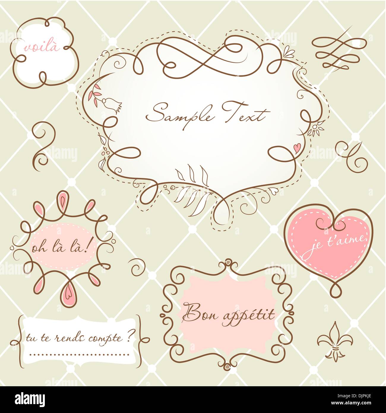 Doodle frames in French style Stock Vector Image & Art Alamy