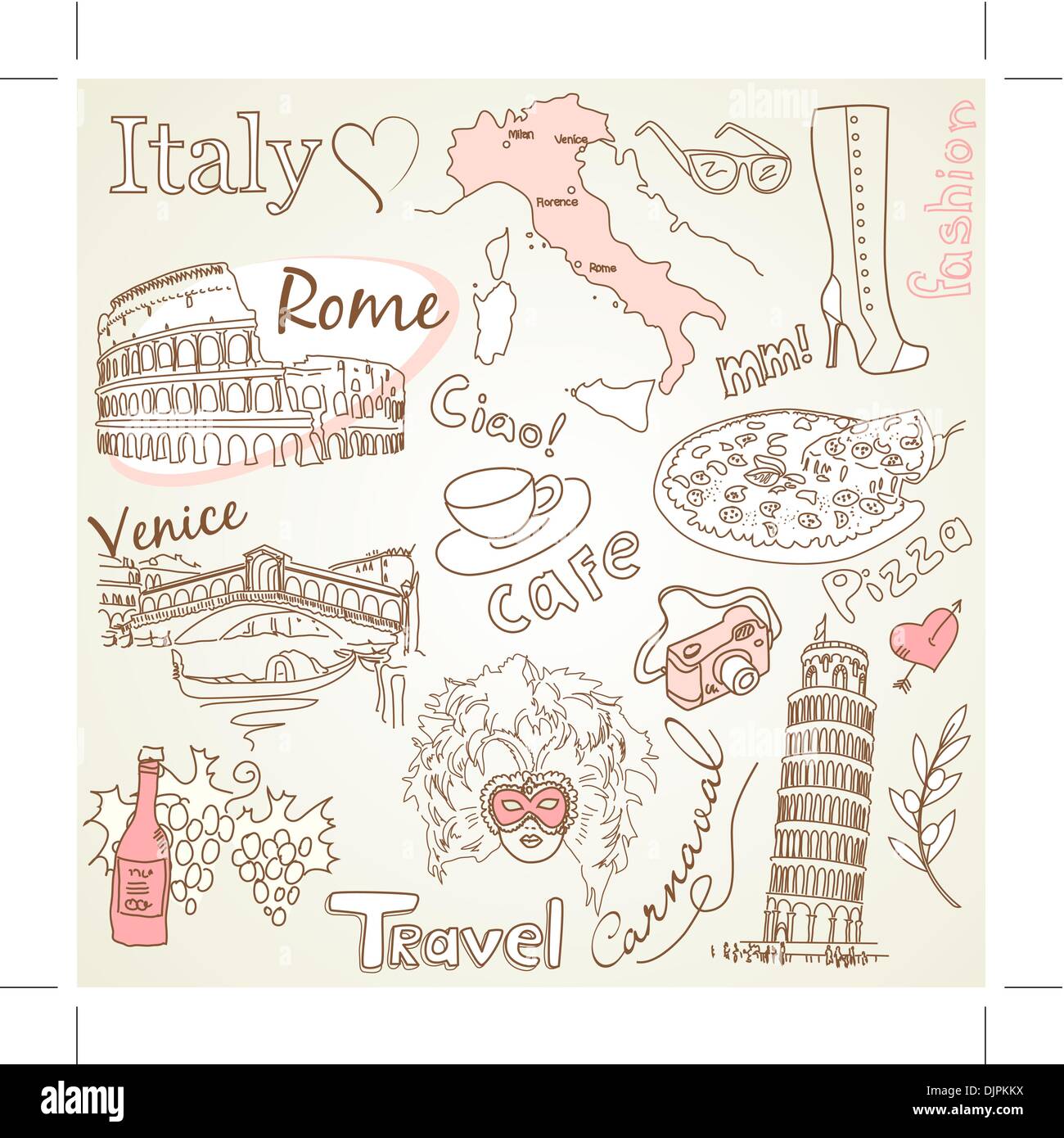 In Love With Italy Stock Vector
