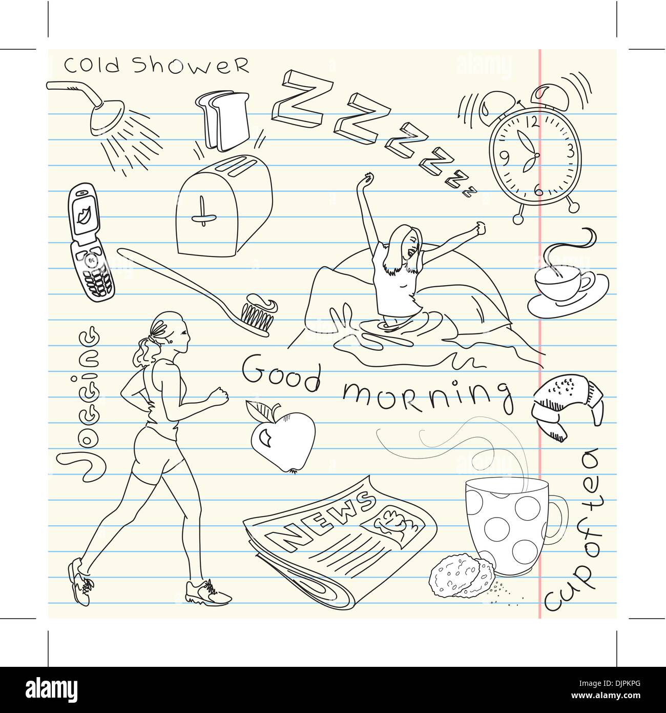 Cute morning doodles Stock Vector