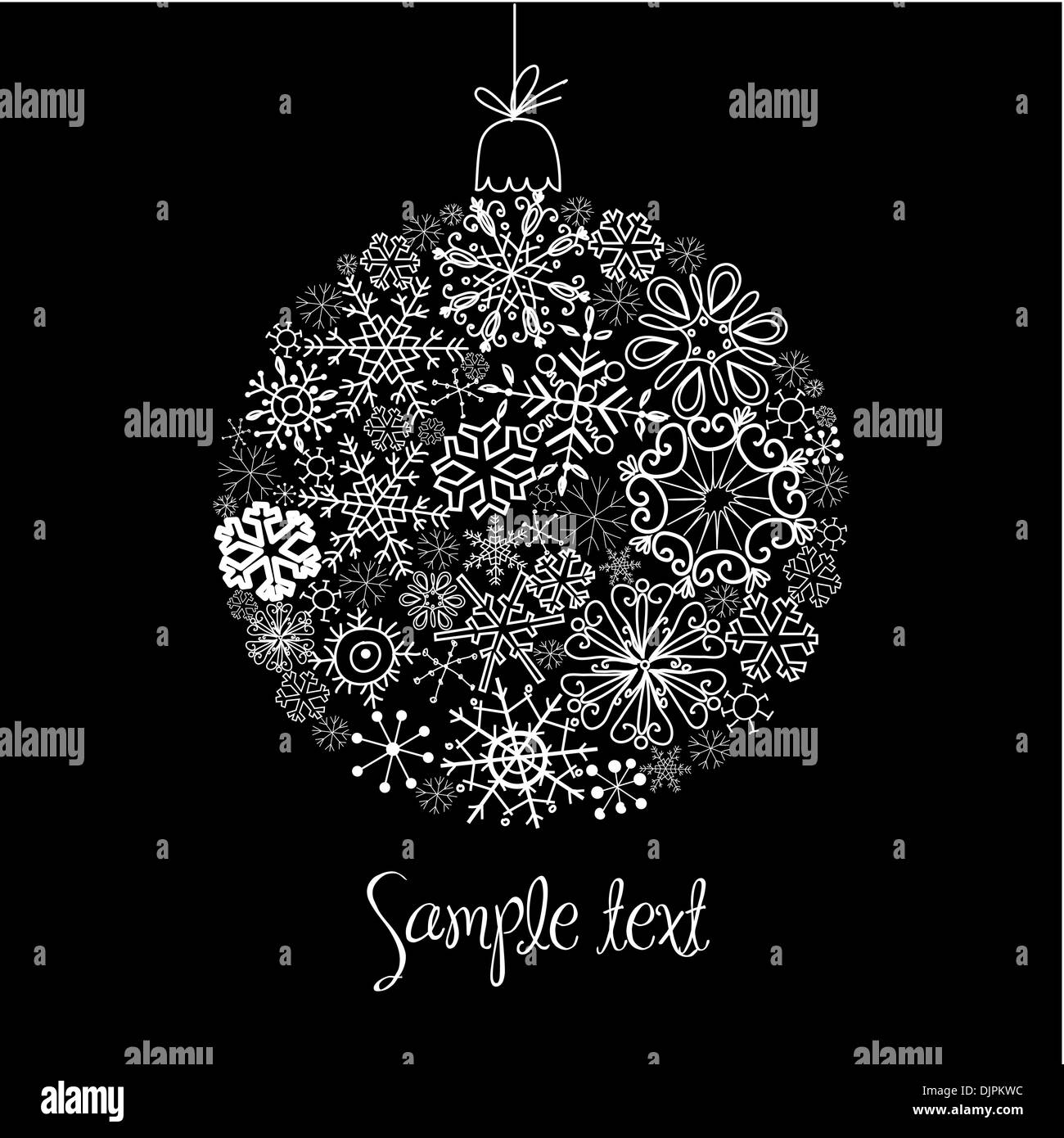 Black and White Christmas ball illustration Stock Vector Image & Art ...