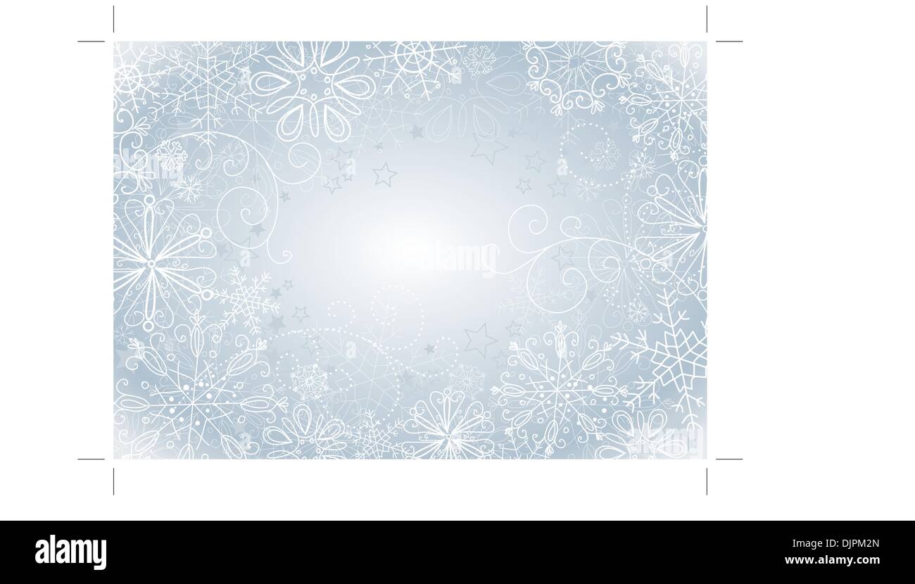 8.5x11 Winter Blue Snowflake Digital Scrapbook Paper Backgrounds