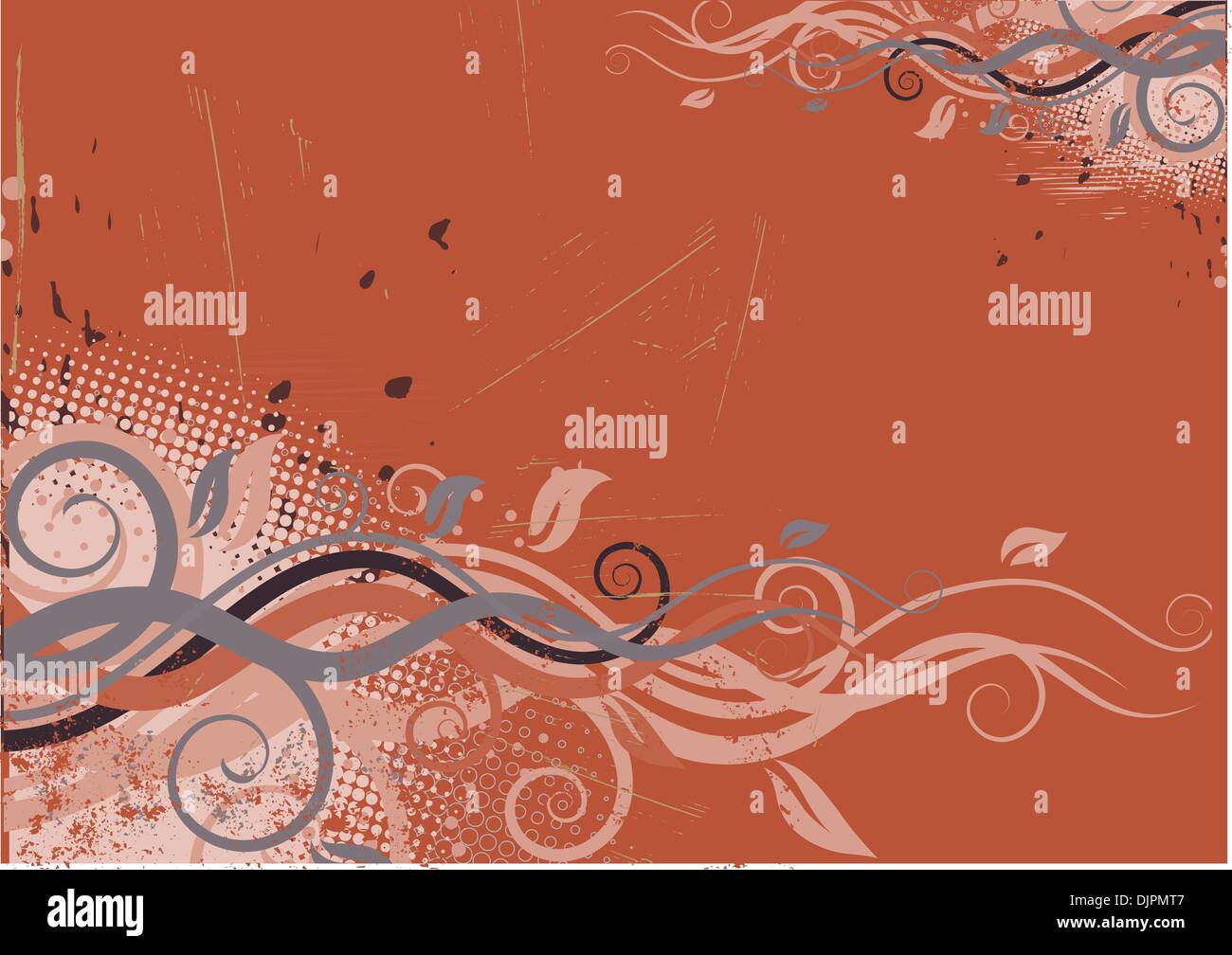 Vector illustration of red Grunge Floral Background Stock Vector Image ...
