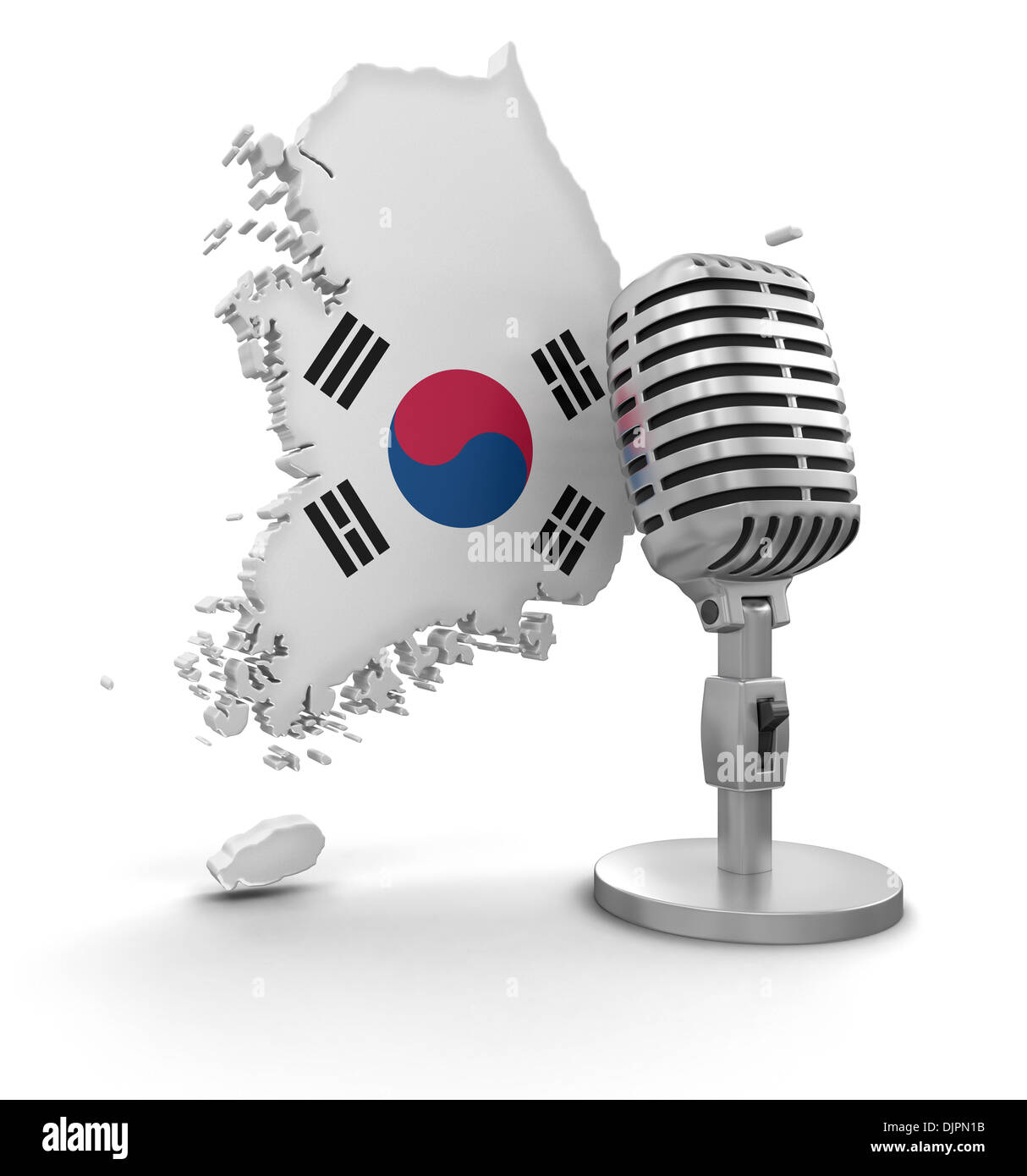 Microphone and South Korea (clipping path included Stock Photo Alamy