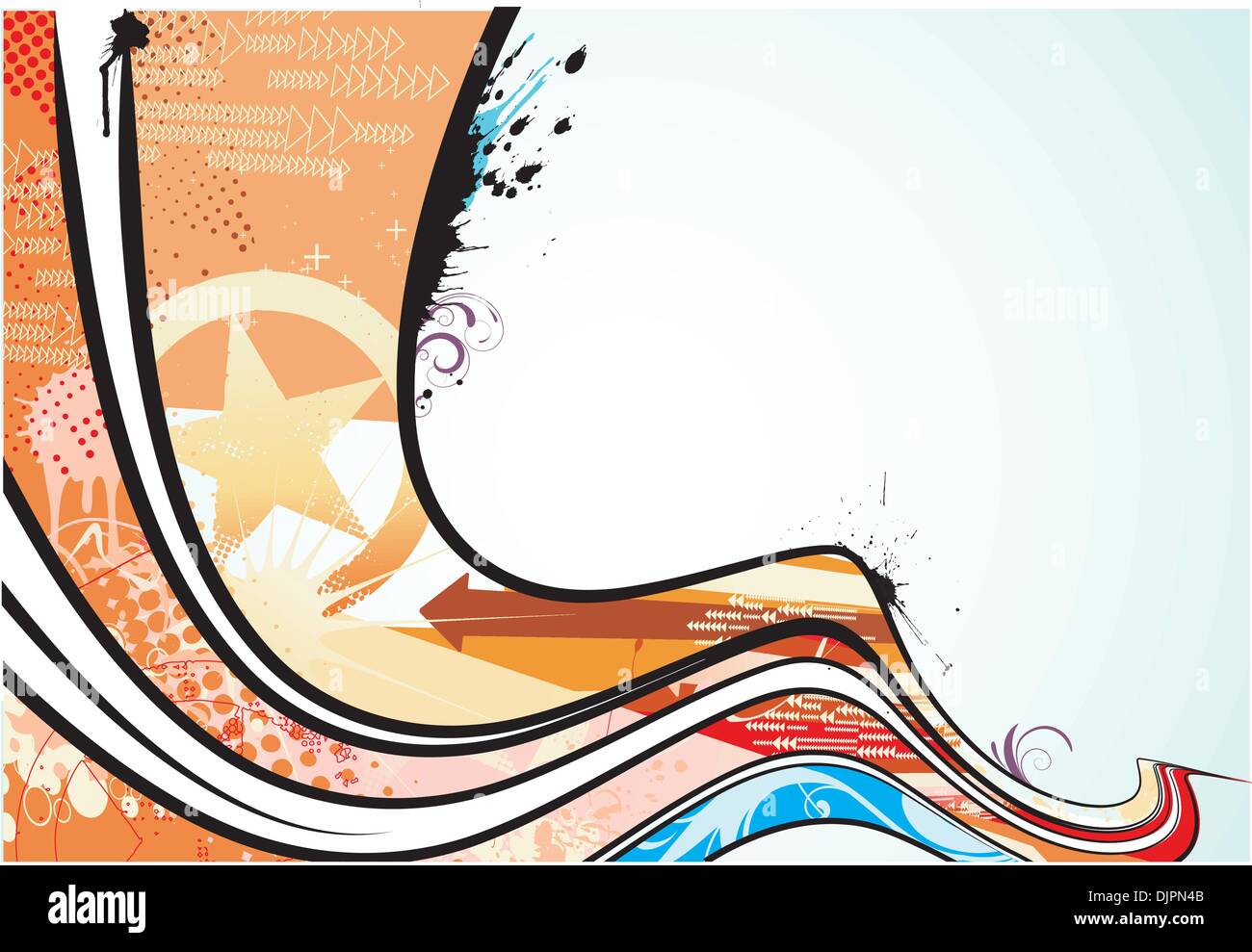 Vector illustration of urban background with grunge stained Design ...