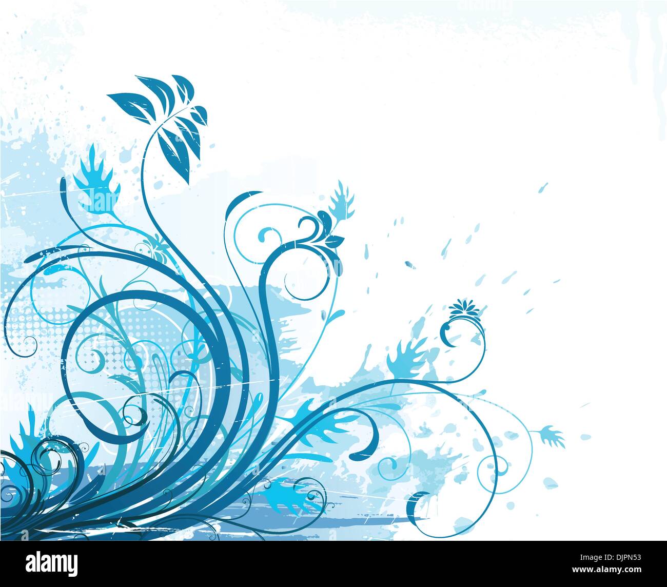 Vector illustration of Grunge Floral Decorative frame Stock Vector ...