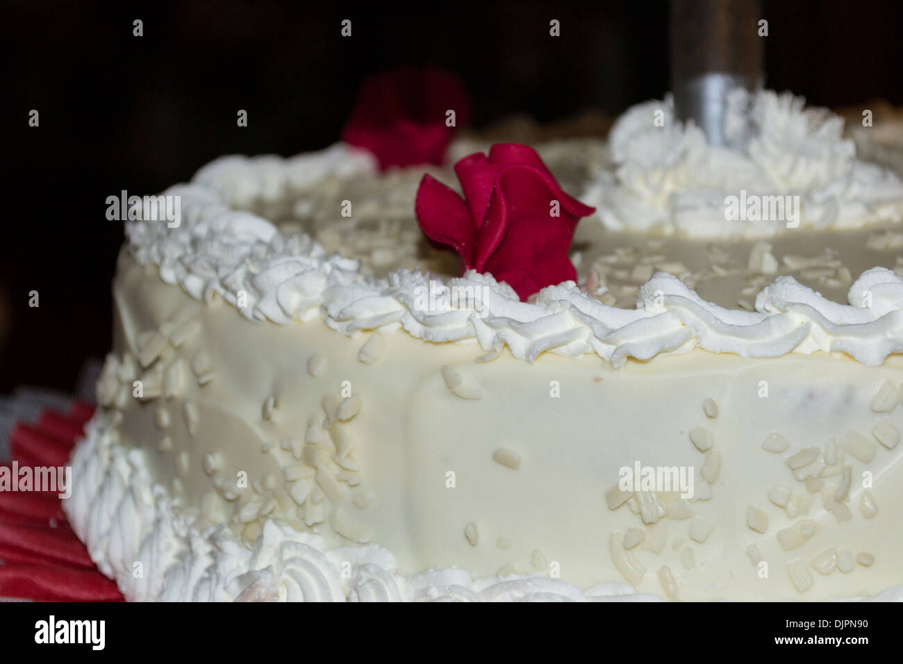 Wedding cake on a black background Stock Photo - Alamy