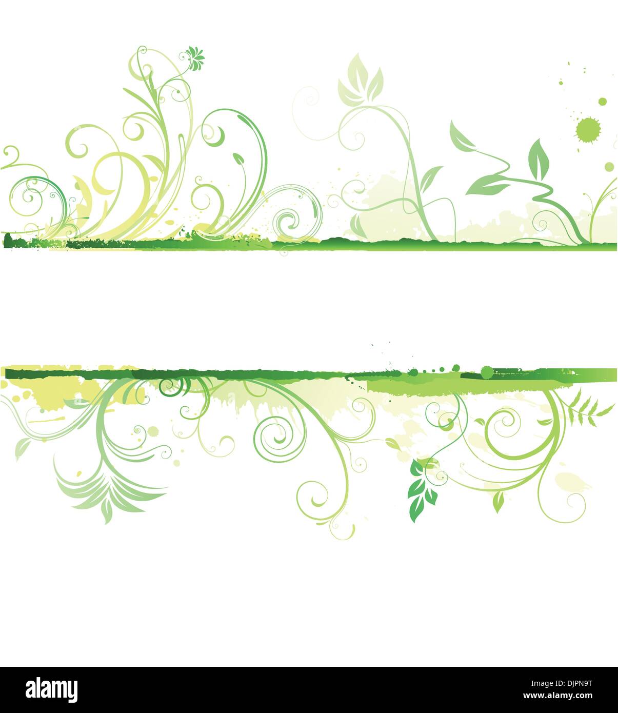 Vector illustration of green styled Floral Decorative banner Stock ...