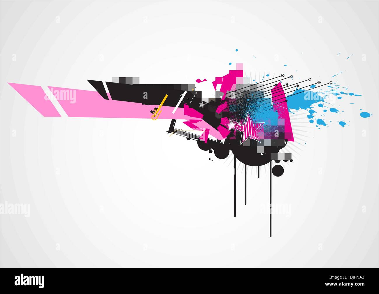 Vector illustration of urban background with grunge stained Design ...